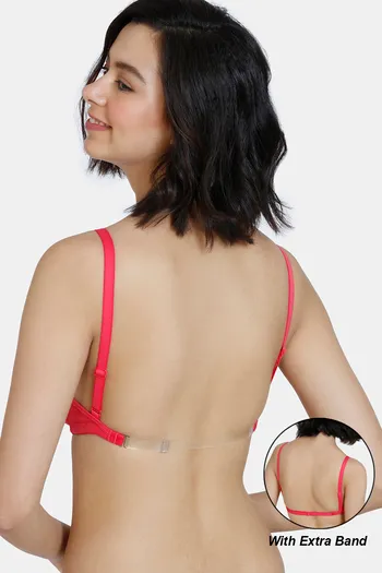 Buy Zivame Beautiful Basics Double Layered Non Wired 3/4th Coverage Backless Bra - Rose Red